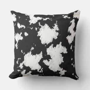 Coussin Faux Vache Impression noir et blanc
