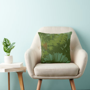 Coussin Faux Vintage tissu tropical