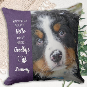 Coussin Favori Hello Hardest Goodbye Pet Memorial Photo