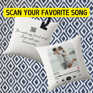 Coussin Favori Song Music Playlist Photo avec code Qr