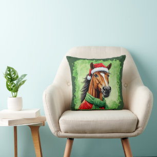 Coussin Favoris de Noël animal amusant - Cheval 6