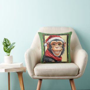 Coussin Favoris de Noël animal amusant - Singe 2