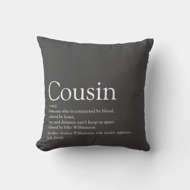 Coussin Favoris meilleure définition de cousine jamais amu (Recto)