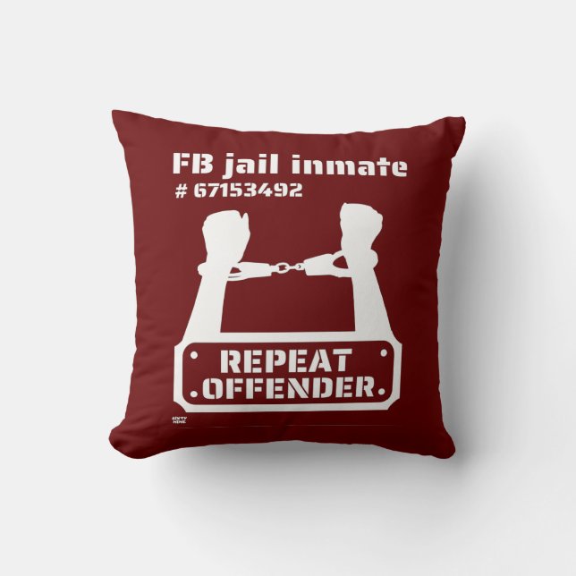 Coussin "FB JAIL INMATE" drôle de détenu (Recto)