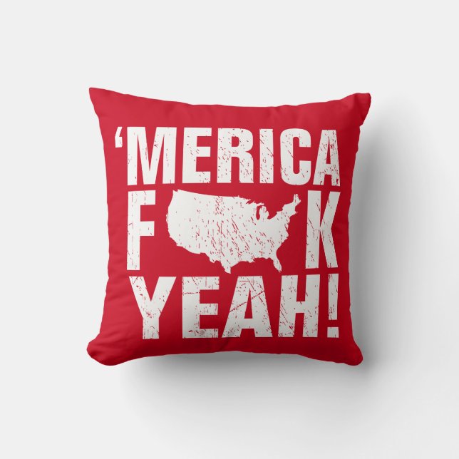 Coussin 'fck de merica ouais ! Patriotique (Recto)