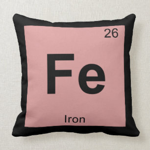Coussin Fe - Chimie du fer Symbole du tableau périodique É
