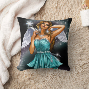 Coussin Fée ailée d'hiver