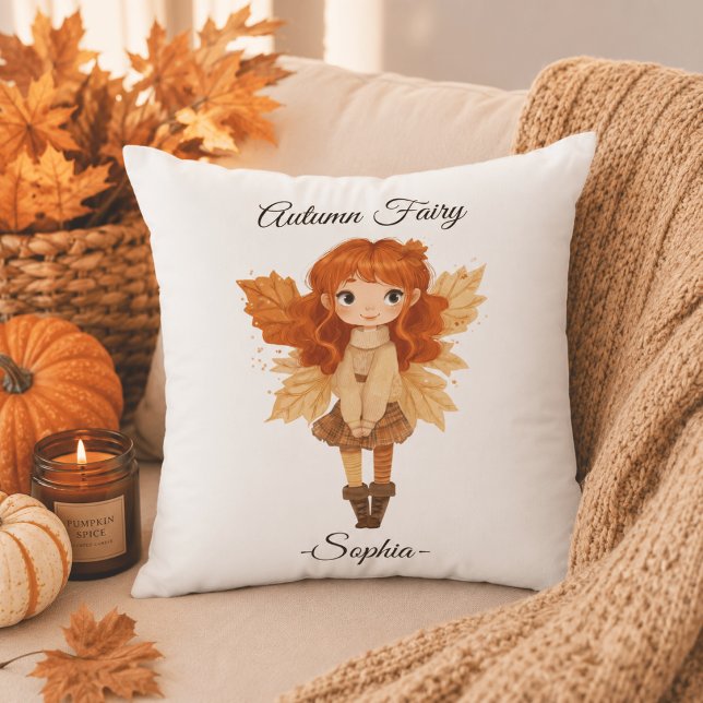 Coussin Fée d'automne minimaliste – Personnalisé  (Créateur téléchargé)