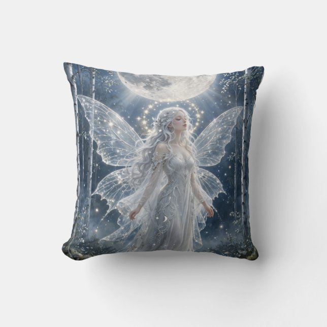 Coussin Fée de Givre d'Hiver Déesse de la Grotte de Glace  (Recto)