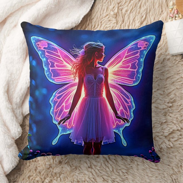 Coussin Fée de papillon mystique éclatante (Couverture)