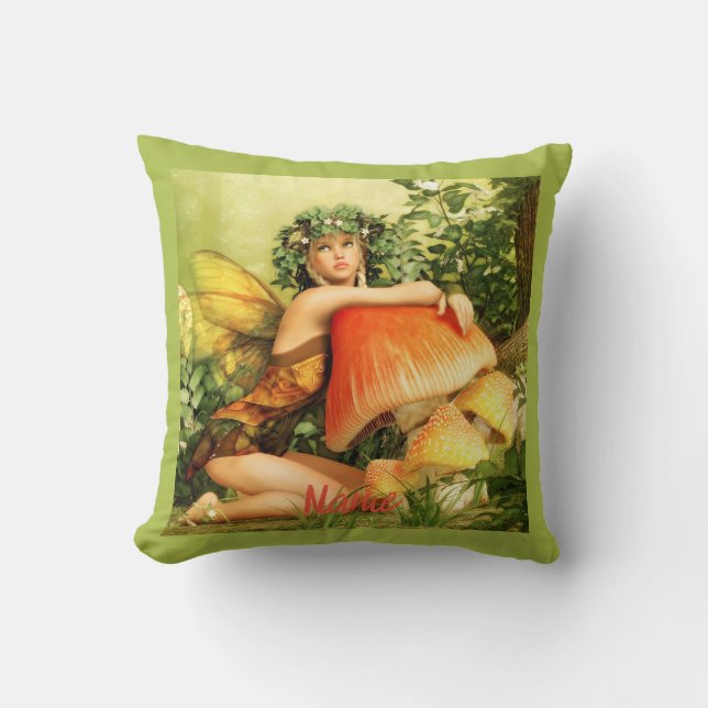 Coussin Fée des champignons Thunder_Cove (Recto)