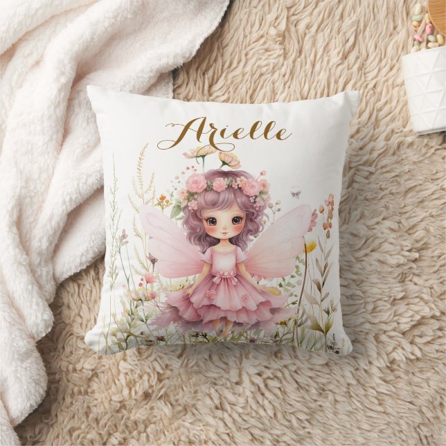 Coussin Fée fantaisie fleur sauvage pastel  (Couverture)