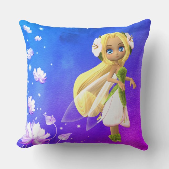 Coussin Fée Floral Nom personnalisé Jeu d'oreiller (Recto)