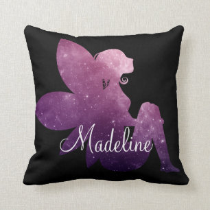Coussin Fée magique violette personnalisée