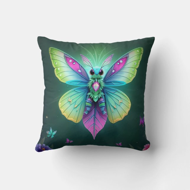 Coussin Fée mystique au clair de lune dans un jardin encha (Verso)