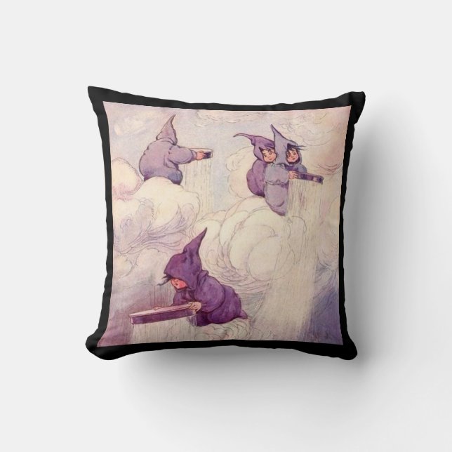 Coussin Fées de la Pluie Faisant de la Pluie (Recto)