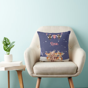 Coussin Fées de Sucre de canne de Noël pour filles de renn