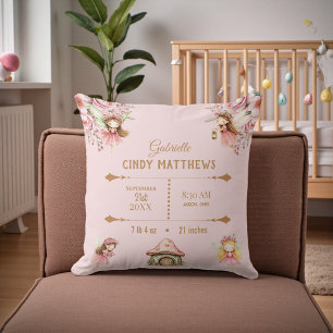 Coussin Fées Fée Rose Nouveau-Né Bébé Personnalisé