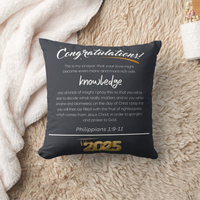 Coussin Félicitations 2025 Philippiens 1:9-11 Christian (Couverture)