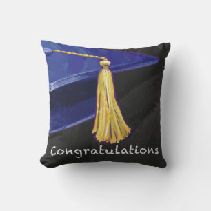 Coussin Félicitations bleu et noir