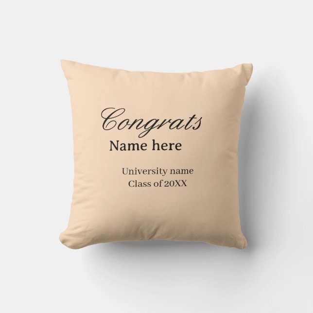 Coussin Félicitations diplômé nom de l'université promotio (Recto)