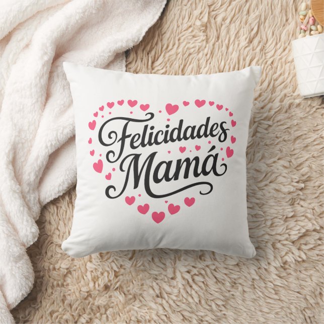 Coussin Felicitations Maman Joyeuse Fête des Mères Calligr (Couverture)
