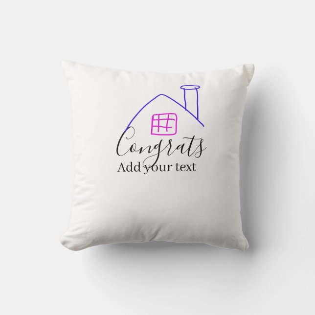 Coussin Félicitations nouveau propriétaire inauguration ma (Recto)