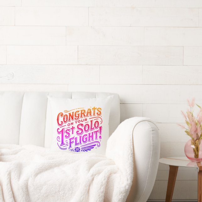 Coussin Félicitations pour votre 1er vol solo (Canapé)