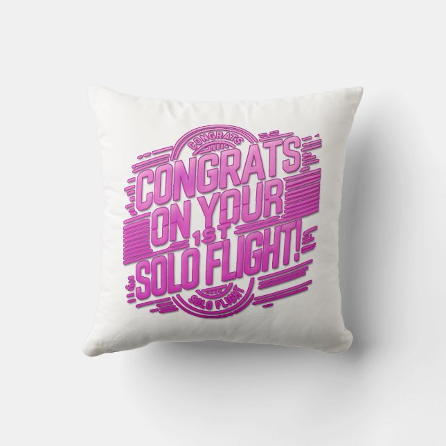 Coussin Félicitations pour votre 1er vol solo (Verso)