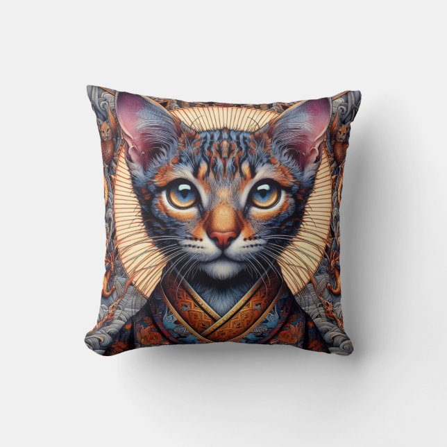 Coussin Félin fantastique orné mythique royal (Recto)