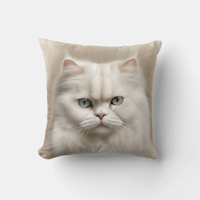 Coussin Féline de chat persan Élégant (Recto)