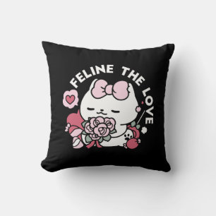 Coussin Feline the Love - Design de chat de la belle Valen