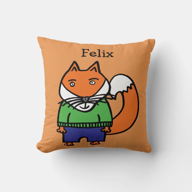 Coussin Félix le renard personnalisé (Recto)