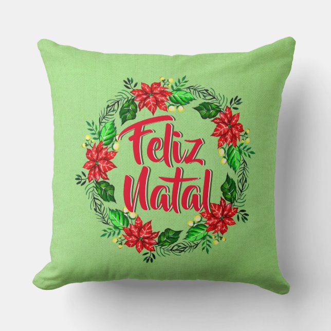 Coussin Feliz Natal Portugais Joyeux Noël (Recto)