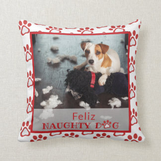 Coussin Feliz Naughty Chien Rouge Empreinte de patte Anima