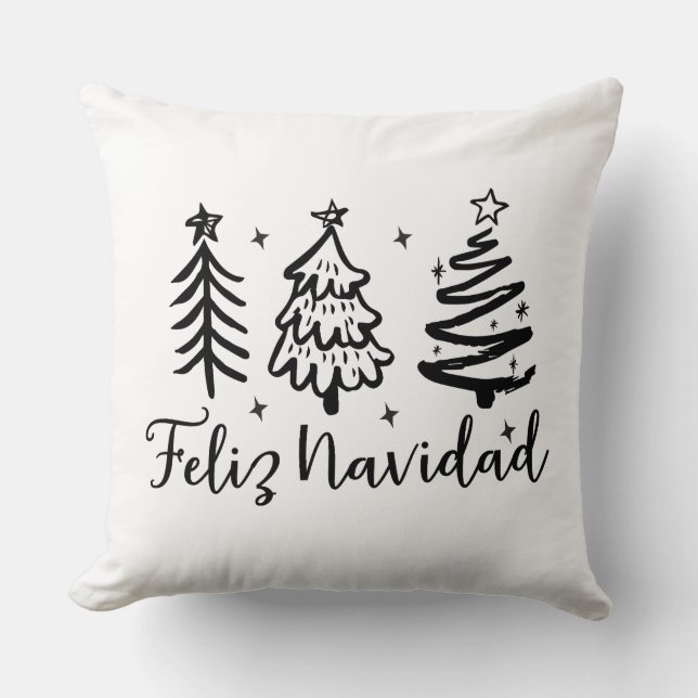 Coussin Feliz Navidad et Serape Mexicain vibrant recto-ver (Recto)