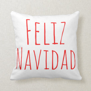 Coussin Feliz Navidad Red White Noël