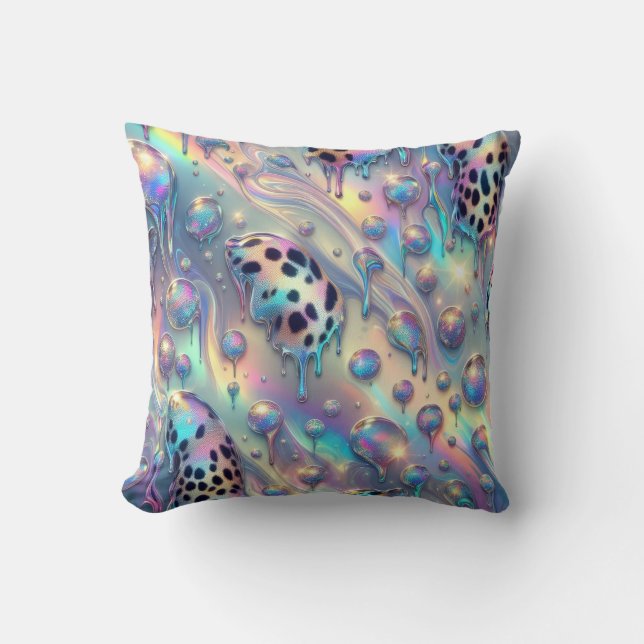 Coussin Féminin imprimé léopard opale Posh (Recto)