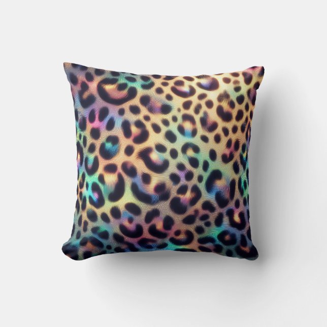 Coussin Féminin imprimé léopard opale Posh (Recto)