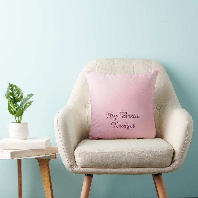 Coussin Féminin Rose Pailleté Dégradé Douce Féminité (Chaise)