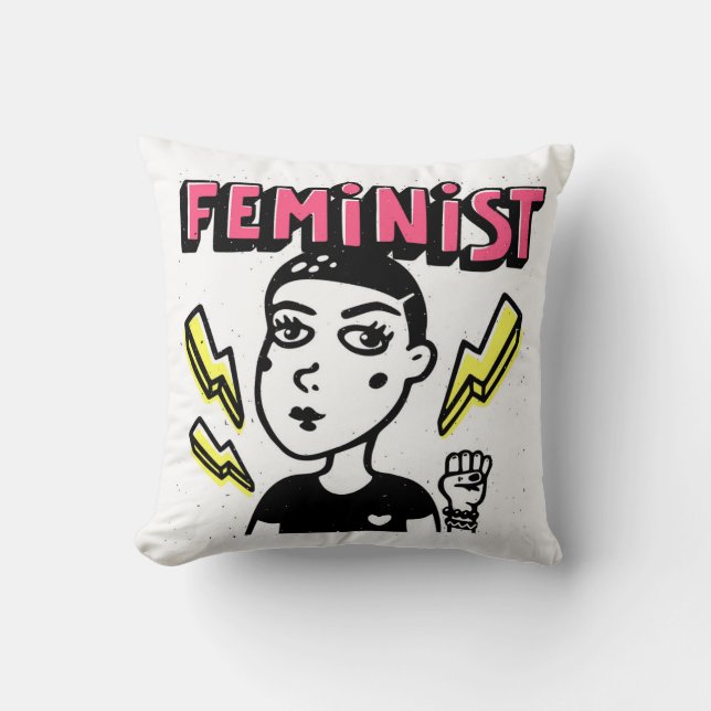 Coussin Feminist Pop Art Girl (Recto)