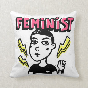 Coussin Feminist Pop Art Girl