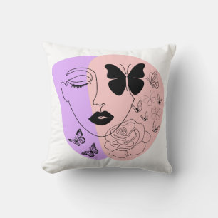 Coussin Femme abstrait visage art minimaliste Jeu d'oreill