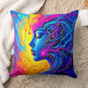 Coussin Femme Abstraite Dreamy Colorful