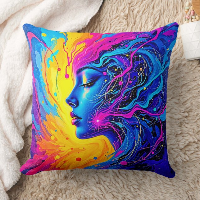 Coussin Femme Abstraite Dreamy Colorful (Couverture)