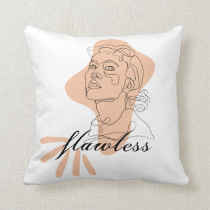 Coussin Femme abstraite sans faille Dessin linéaire face
