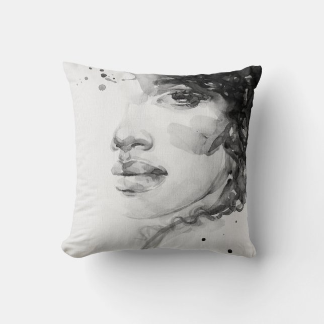 Coussin femme afro-américaine. illustration de mode beauté (Recto)