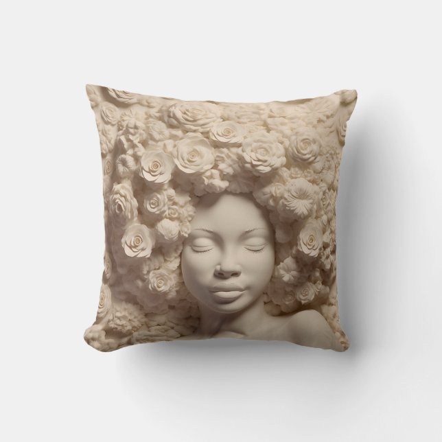 Coussin Femme afro-américaine Reine noire Melanin Poppin (Recto)