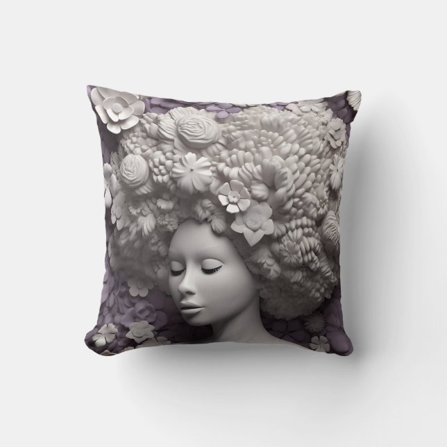Coussin Femme afro-américaine Reine noire Melanin Poppin (Recto)