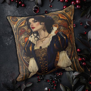 Coussin Femme Art Nouveau gothique